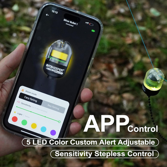 Компактный набор сигнализаторов поклёвки Rippton BiteKeeper Silver Bullet 4шт с работой через приложение в телефоне, Набор сигнализаторов: 4 шт, изображение 6