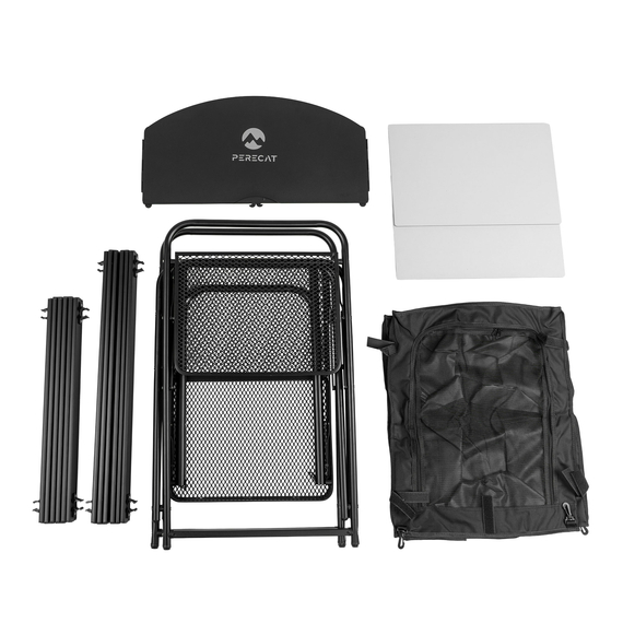 Кемпинговая кухня PERECAT XL – складной кухонный стол с 4 столешницами, защитой от ветра и чехлом для транспортировки, изображение 13