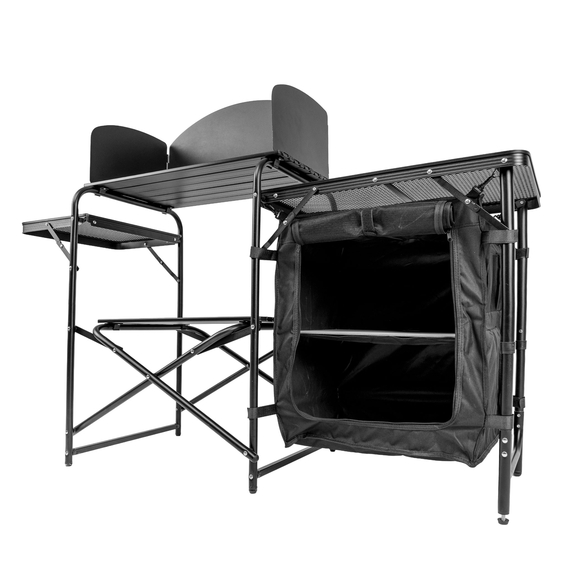 Кемпинговая кухня PERECAT XL – складной кухонный стол с 4 столешницами, защитой от ветра и чехлом для транспортировки, изображение 2